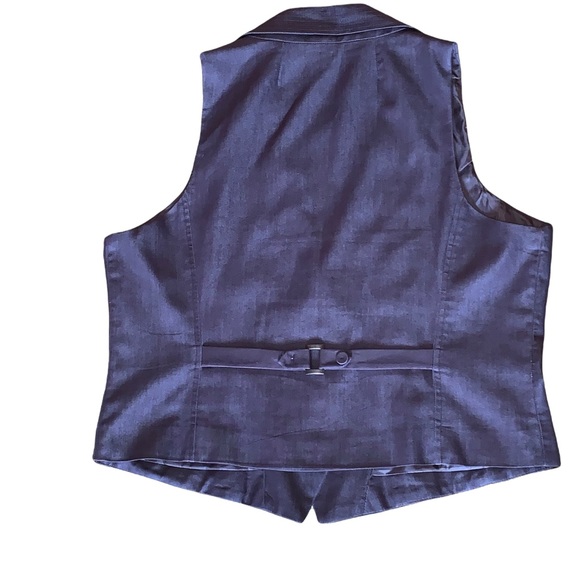 Willi Smith Brown Button Vest Women’s XL Satin Lined Tailored Dressy Career Top - Picture 2 of 11